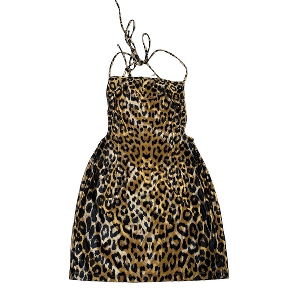 Etophe Studios Cheetah Print Backless Mini Dress size small - Picture 3 of 5